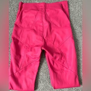 NWOT Revice Denim Venus Flares Faux Leather Pink Halo